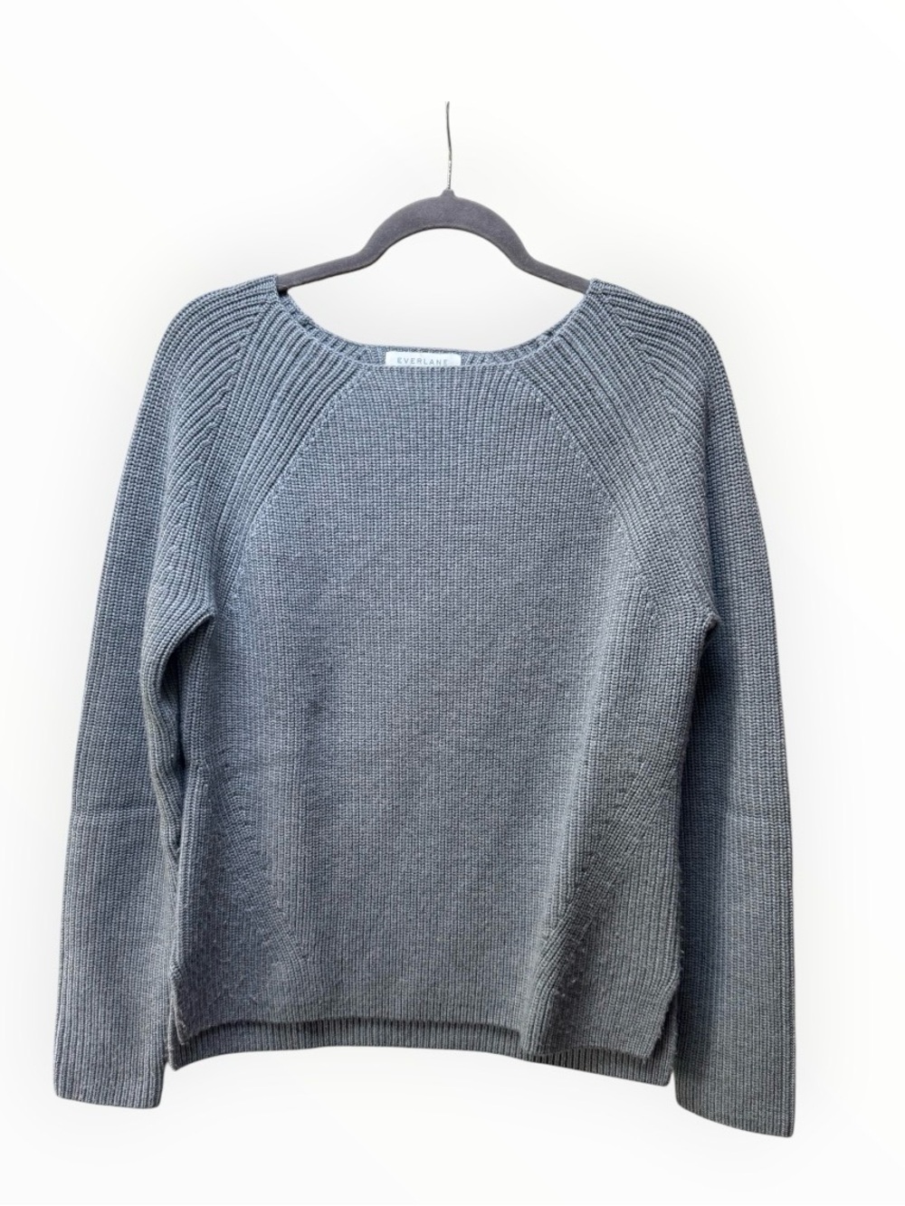Everlane 100% wool gray long sleeve wide neck sweater women’s medium